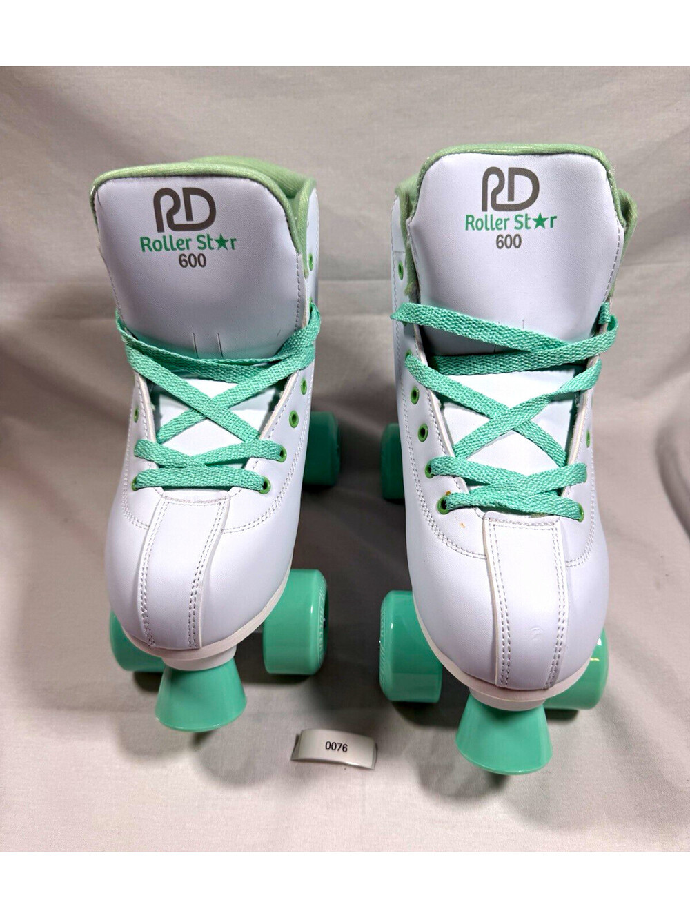 Roller Star 600 Youth Quad Roller Skates White/Mint Green Size 10